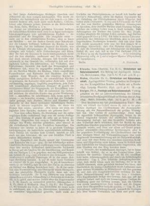 352-354 [Rezension] Riehm, G., Christentum und Naturwissenschaft. Apologetischer Vortrag