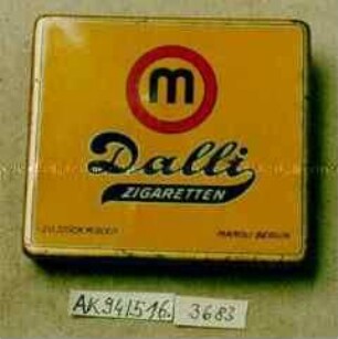 Blechdose für " Dalli ZIGARETTEN 20 STÜCK GOLD MANOLI BERLIN."