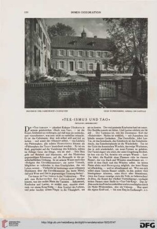 "Tee-ismus und Tao": östliche Lebenskunst