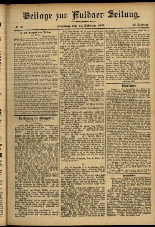Zweite Ausgabe vom Sonntag, den 17. Februar 1895.