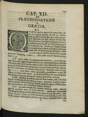 Cap. XII. De Praedestinatione & Gratia
