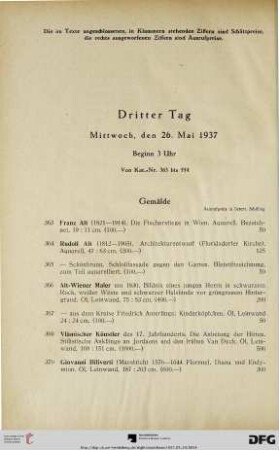 Dritter Tag: Mittwoch, den 26. Mai 1937, Beginn 3 Uhr