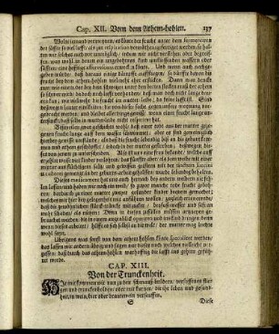 CAP. XIII. Von der Trunckenheit.