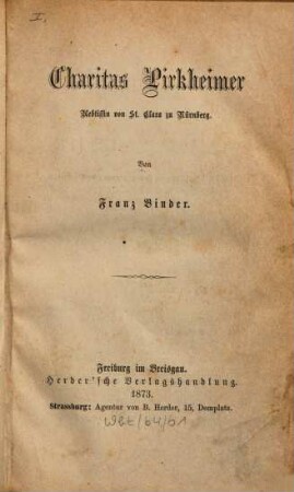 Charitas Pirkheimer : Aebtissin von St. Clara zu Nürnberg