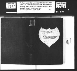 Meßbuch über Obermaßholderbach.