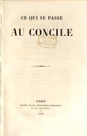 Ce qui se passe au concile