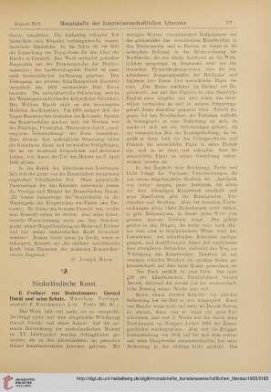 [Rezension von: E. Freiherr von Bodenhausen, Gerard David und seine Schule]