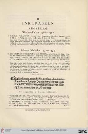 II. Inkunabeln (Nr. 5 - 140)