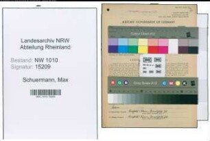 Entnazifizierung Max Schuermann , geb. 04.12.1904 (Geschaeftsfuehrer)