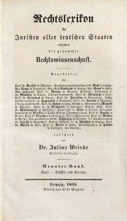 Rechtslexikon für Juristen aller teutschen Staaten enthaltend die gesammte Rechtswissenschaft, 9. Raub - Schiffs- und Seerecht