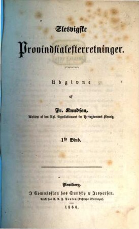 Slesvigske Provindsialefterretninger : Udgivne af Fr. Knudsen, 1