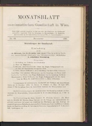 Nr. 64. November 1888