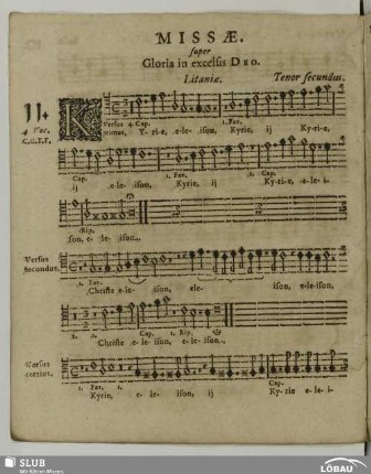 11. Missae super Gloria in excelsis Deo