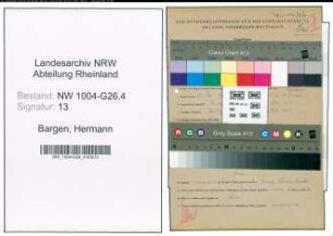 Entnazifizierung Hermann Bargen , geb. 03.05.1900 (Geschaeftsstellenleiter)