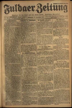 Ausgabe vom Mittwoch, den 30. Dezember 1925.