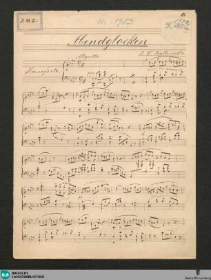 Abendglocken - JWK Mus.Ms. 198 a : pf; A|b; StrK WoO 4.01