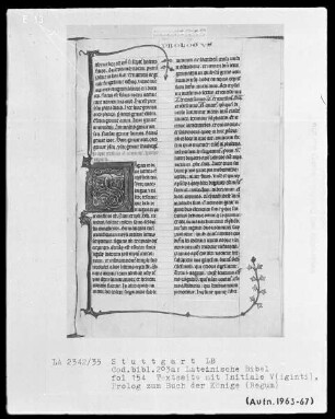 Lateinische Bibel, drei Bände — Initiale V (iginti), Folio 154recto