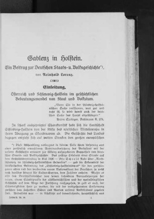 Gablenz in Holstein. : Ein Beitrag zur Deutschen Staats- und Volksgeschichte.