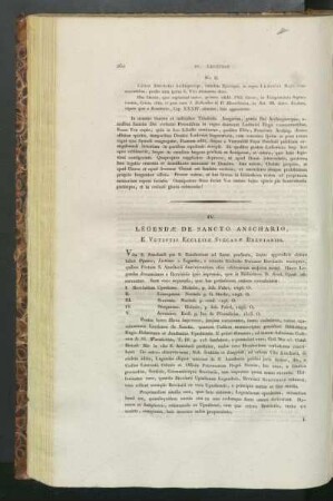 IV. Legendæ De Sancto Anschario, E Vetustis Ecclesiæ Svecanæ Breviariis.