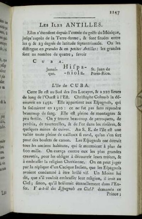 Les Iles Antilles.