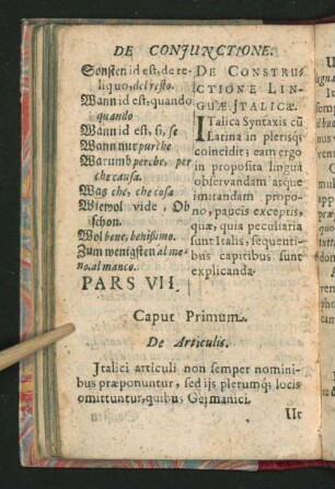 Pars VII. [De Constructione Linguae Italicae.]