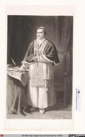 Bildnis Papst Pius IX. (Giovanni Maria conte Mastai-Ferretti) (reg. 16. 6. 1846 - 7. 2. 1878)