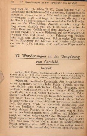 VI. Wanderungen in der Umgebung von Gersfeld.
