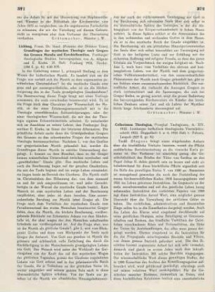 371-372 [Rezension] Lieblang, Franz, Grundfragen der mystischen Theologie