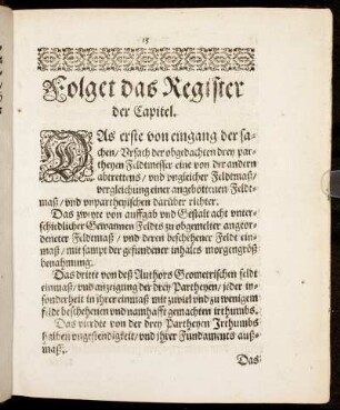 Folget das Register der Capitel.