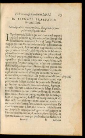 D. Irenaei Praefatio secundi libri.