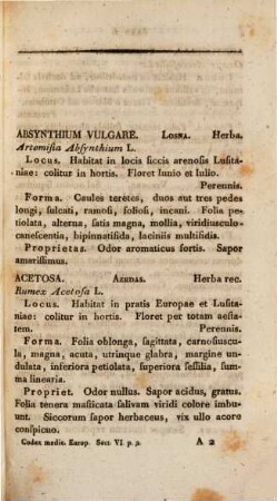 Codex medicamentarius Europaeus. 6,2. Pharmacopaeia Lusitanica. - 1822