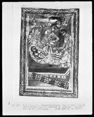 Perikopenbuch aus dem Benediktinerinnenkloster Sankt Erentrud auf dem Nonnberg — Grablegung, Folio 37verso