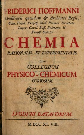 Chemia rationalis et experimentalis