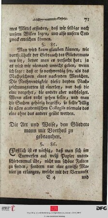 Die Art und Weise, den Gliedermann mit Vortheil zu gebrauchen