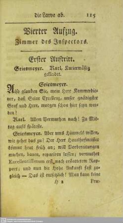 Vierter Aufzug. Zimmer des Inspectors