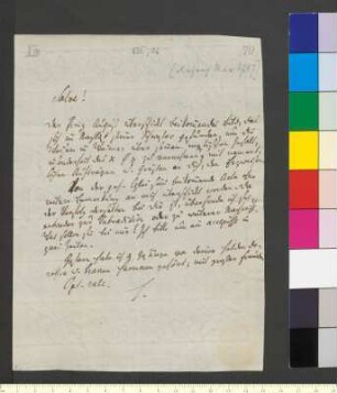 Brief von Herder, Johann Gottfried an Goethe, Johann Wolfgang von