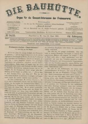 No 24/25. Frankfurt a. M., den 11. Juni 1921. 64. Jahrgang.