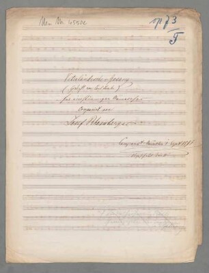 Fünf Gesänge op. 73,5 - BSB Mus.ms. 4550 e : Vaterländischer Gesang