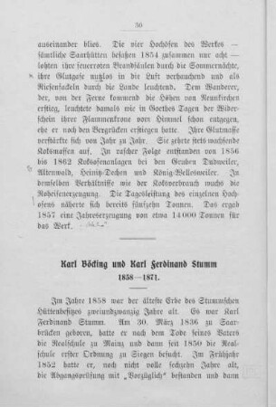 Karl Böcking und Karl Ferdinand Stumm 1858-1871