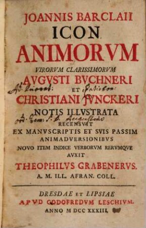 Joannis Barclaii icon animorum