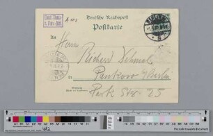 Postkarte an Richard Dehmel