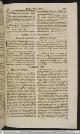 Psalmi XCI. Dispositio. Fretum Deo angeli curant. Adjutorium altissimi