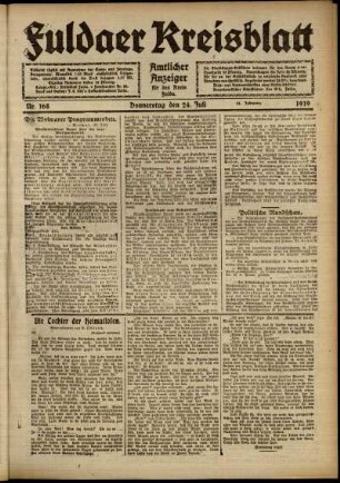 Ausgabe vom Donnerstag, den 24. Juli 1919.