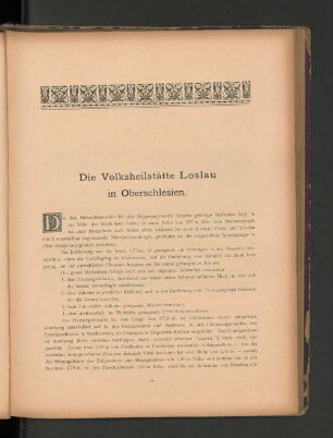 Die Volksheilstätte Loslau in Oberschlesien.