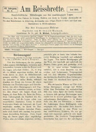 Nr. 6. Juni 1913.