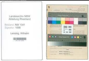 Entnazifizierung Wilhelm Lensing , geb. 24.01.1885 (Postbeamter)