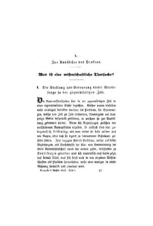 Zur Kunstlehre des Denkens : Was ist eine wissenschaftliche Thatsache?