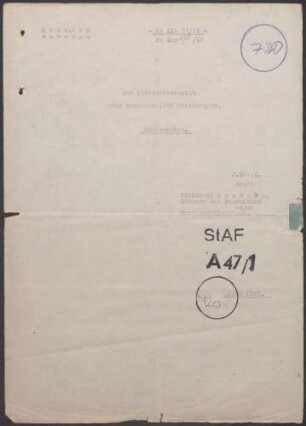 Angeklagte: Baumann, Willibald (Stanzer); Dauchingen *06.07.1880 in Dauchingen; + ? Baumann, Rudolf (Fabrikarbeiter); Dauchingen *16.04.1902 in Dauchingen; + ? Delikt: Verbrechen gegen die Kriegswirtschaftsverordnung Schwarzschlachtung Tatort: Dauchingen Tatzeit: Dezember 1941-Januar 1942
