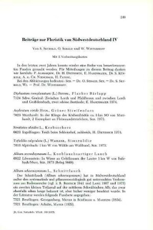 Beiträge zur Floristik von Südwestdeutschland IV