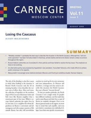 Losing the Caucasus